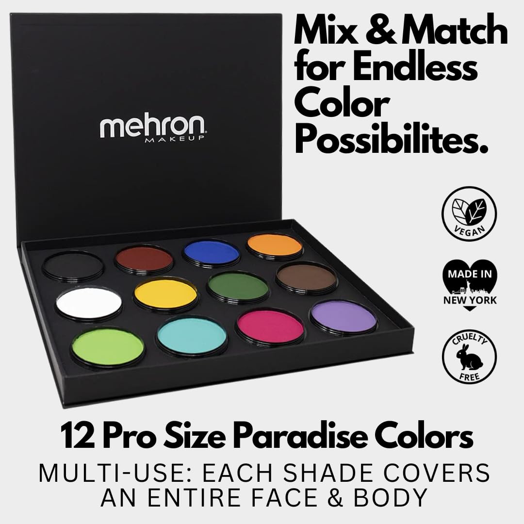 Amazon.com : Mehron Makeup Paradise Makeup AQ 12-Color Pro Palette